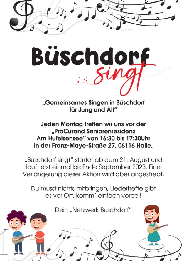 Plakat für Büschdorf singt mit allen Informationen, die auch im Text zu lesen sind